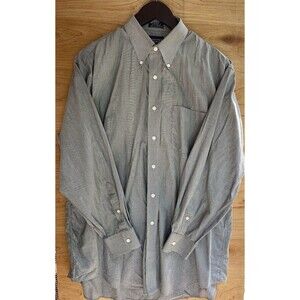 Roundtree & Yorke Shirt Men’s 16/33 Black Houndstooth Long Sleeve